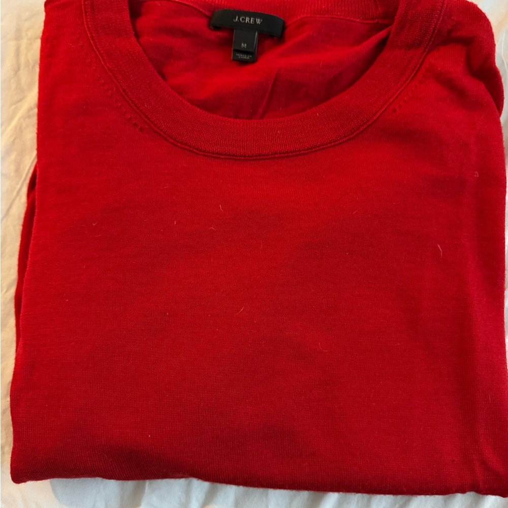J. Crew Men's Vibrant Red Crewneck Sweater